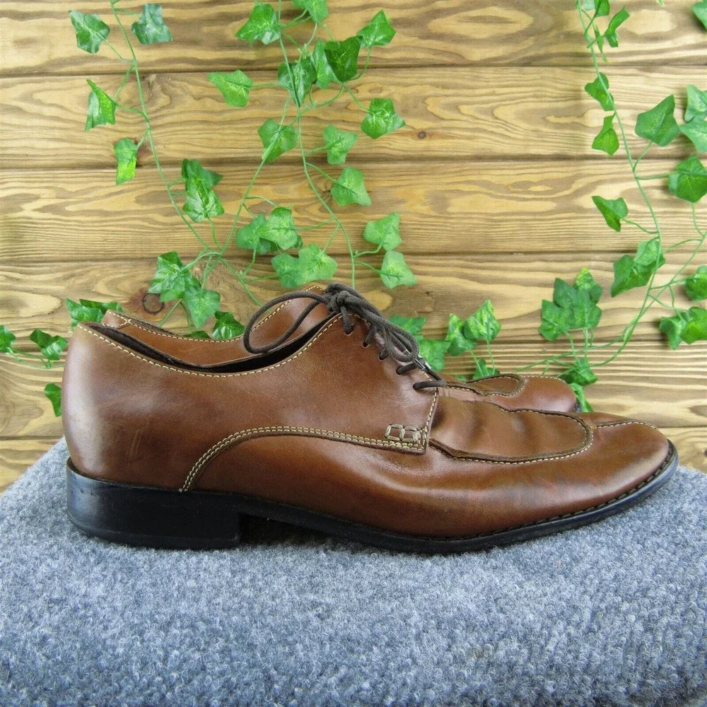 Cole Haan C08189 Men Derby Oxfords Shoes Brown Leather Lace‎ Up Size 10.5 Medium